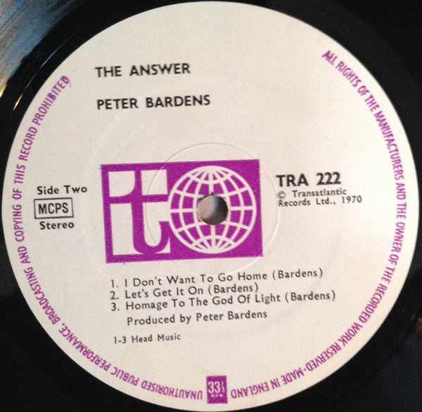 Peter Bardens : The Answer (LP, Album)