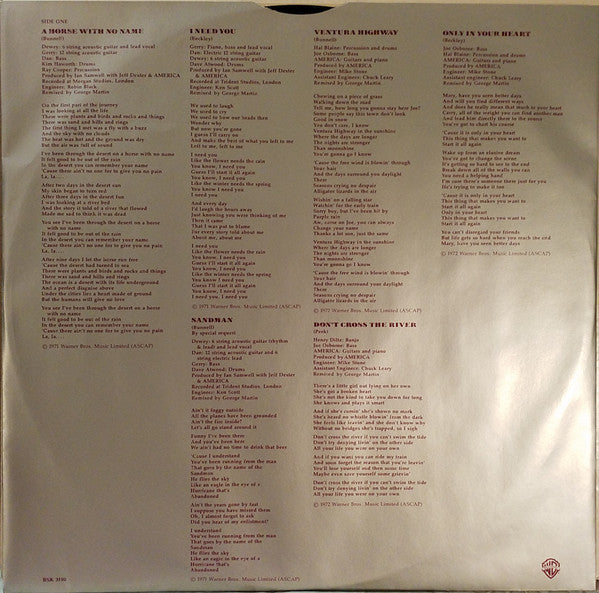 America (2) : History · America's Greatest Hits (LP, Comp, RE, Win)