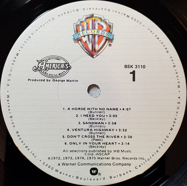 America (2) : History · America's Greatest Hits (LP, Comp, RE, Win)