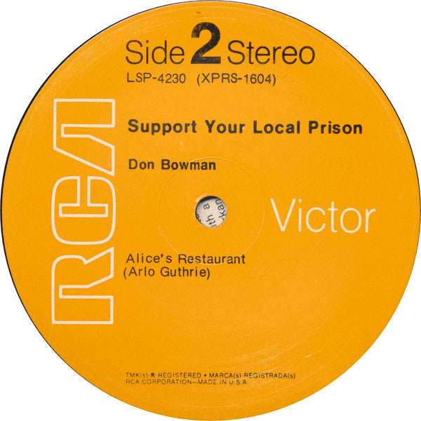Don Bowman : Support Your Local Prison (LP, Album)
