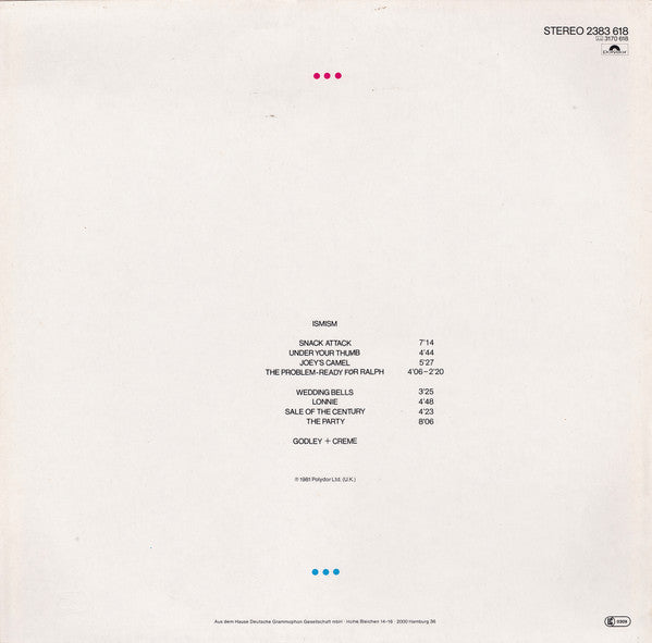 Godley & Creme : Ismism (LP, Album)