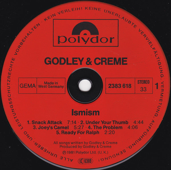 Godley & Creme : Ismism (LP, Album)