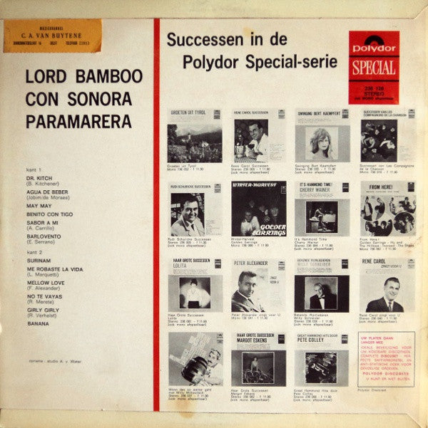 Lord Bamboo Con Sonora Paramarera : Spelen Surinaamse Muziek (LP)