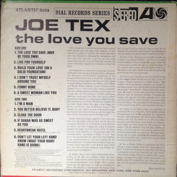 Joe Tex : The Love You Save (LP, Album, Bes)
