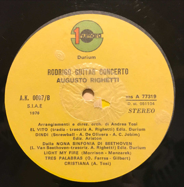 Augusto Righetti : Rodrigo Guitar Concerto (LP, Album)