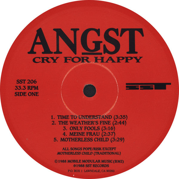 Angst (2) : Cry For Happy (LP, Album)