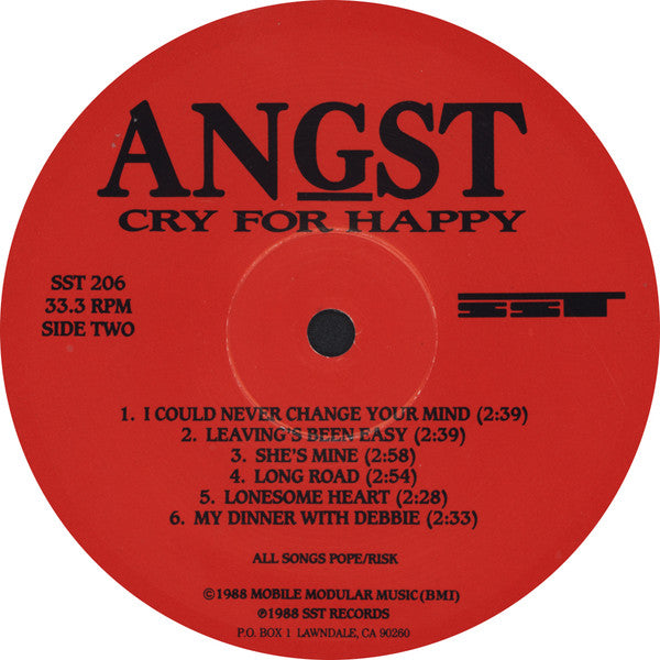 Angst (2) : Cry For Happy (LP, Album)