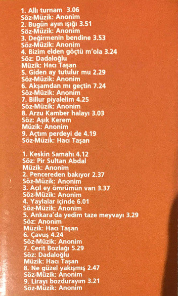 Hacı Taşan : Allı Turnam (Cass, Album)