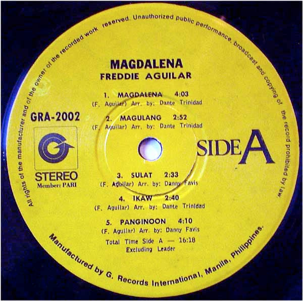 Freddie Aguilar : Magdalena (LP, Album)