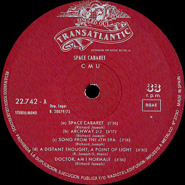 CMU (2) : Space Cabaret (LP, Album)