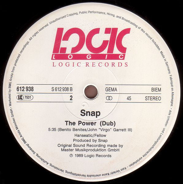 Snap! : The Power (12", Maxi)