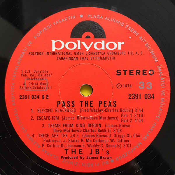 The J.B.'s : Pass The Peas (LP, Album)