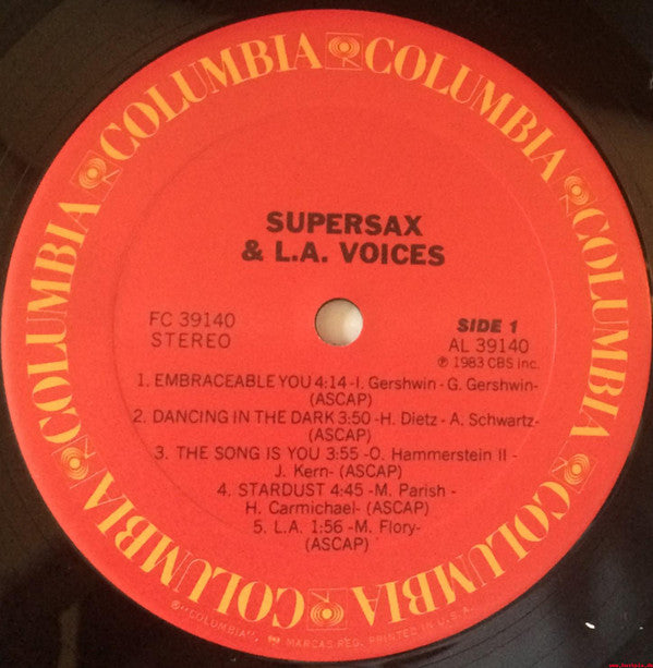 Supersax & L. A. Voices : Supersax & L.A. Voices (LP, Album)