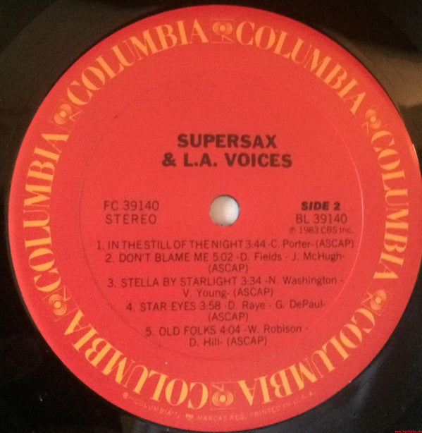 Supersax & L. A. Voices : Supersax & L.A. Voices (LP, Album)
