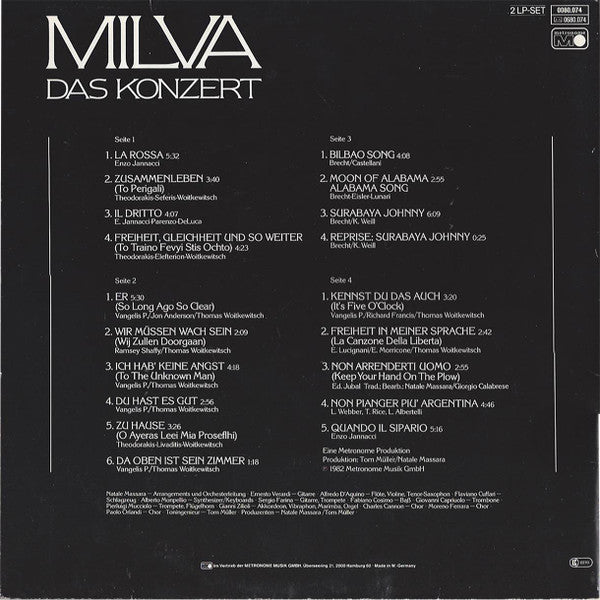 Milva : Das Konzert (2xLP, Album, Gat)