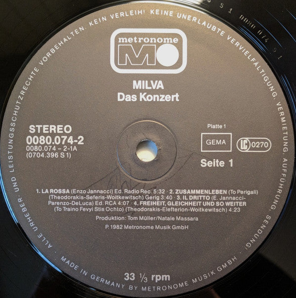 Milva : Das Konzert (2xLP, Album, Gat)