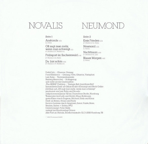 Novalis (3) : Neumond (LP, Album)