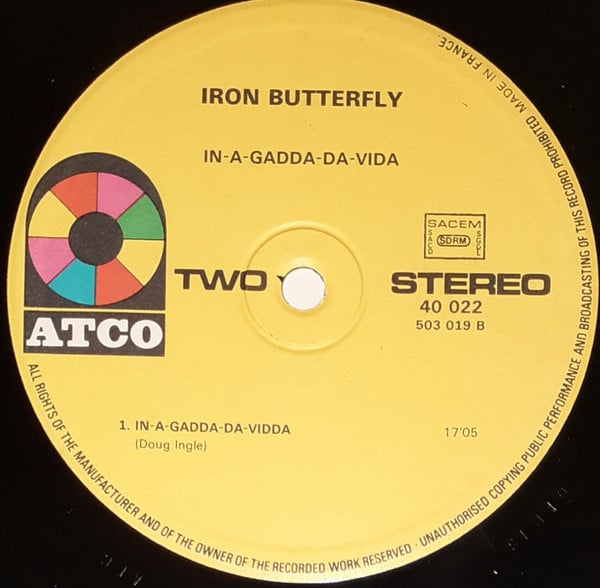 Iron Butterfly : In-A-Gadda-Da-Vida (LP, Album, RE)