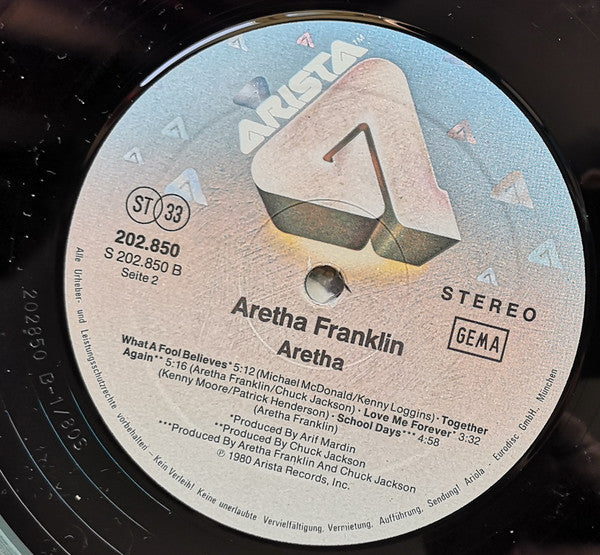 Aretha Franklin : Aretha (LP, Album)