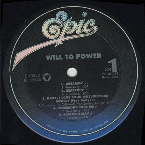 Will To Power : Will To Power (LP, Album, Car)