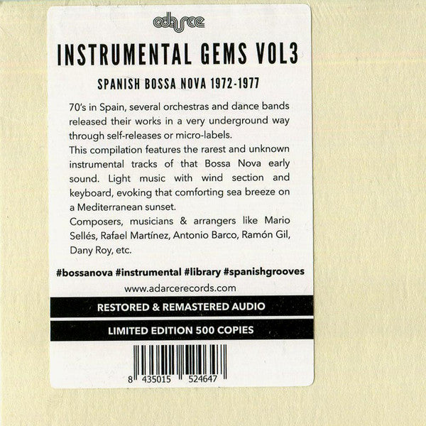 Various : Instrumental Gems Vol.3 - Spanish Bossa Nova 1972/1977 (LP, Comp, Ltd, Num, RM)