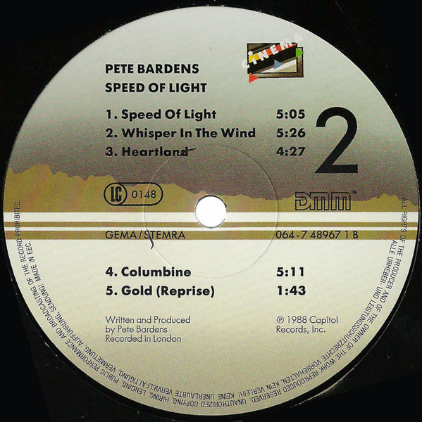 Peter Bardens : Speed Of Light (LP, Album)