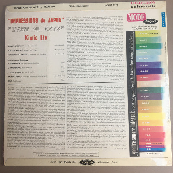 Kimio Eto : Impressions Du Japon (L'Art Du Koto) (LP, Mono)