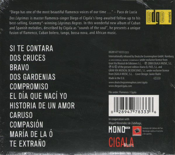 Diego "El Cigala" : Dos Lágrimas (CD, Album)