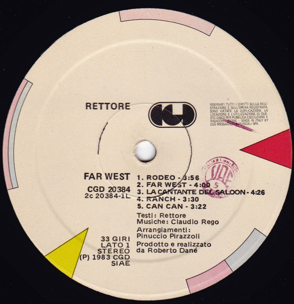 Rettore : Far West (LP, Album)