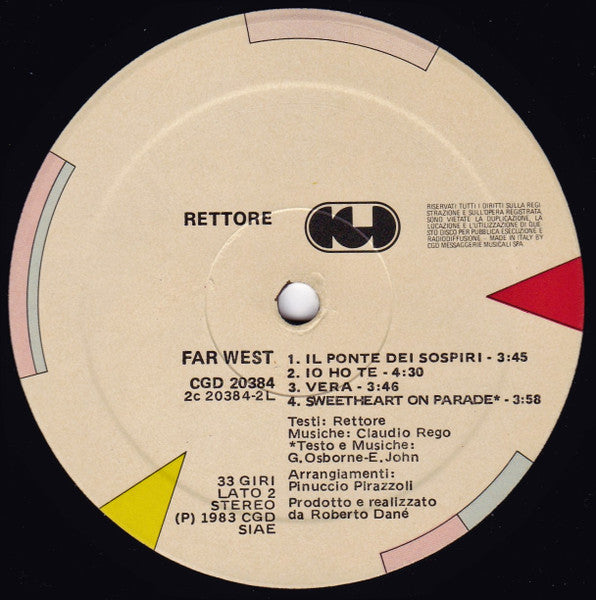 Rettore : Far West (LP, Album)