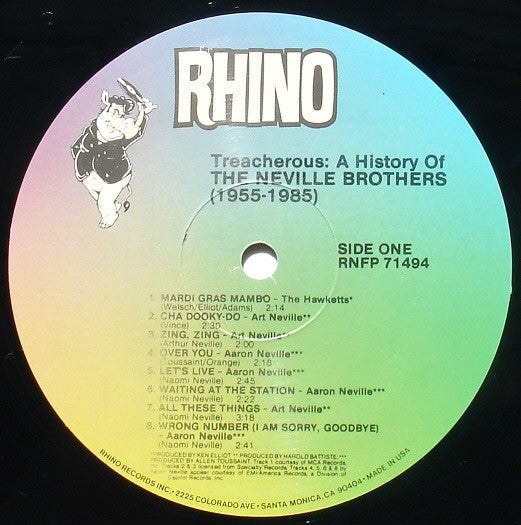 The Neville Brothers : Treacherous: A History Of The Neville Brothers (1955 -1985) (2xLP, Comp, RP)