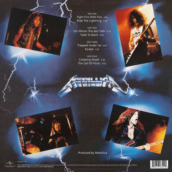 Metallica : Ride The Lightning (2x12", Album, RE, RM, 180)