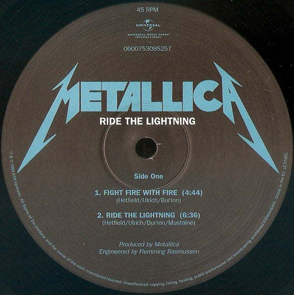 Metallica : Ride The Lightning (2x12", Album, RE, RM, 180)