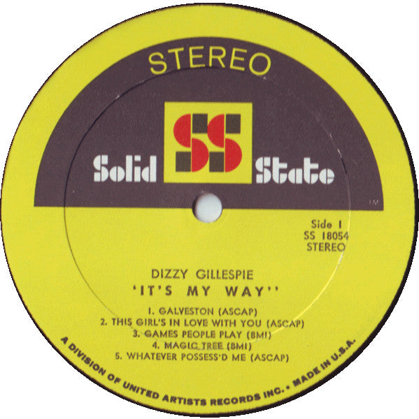 Dizzy Gillespie : It's My Way (LP, Album)