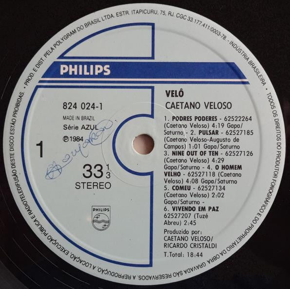 Caetano Veloso : Velô (LP, Album, Boo)