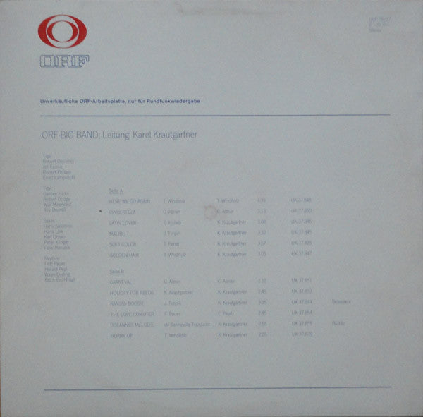 ORF Big Band ; Leitung: Karel Krautgartner : ORF Arbeitsplatte 76/27 (LP, Transcription)