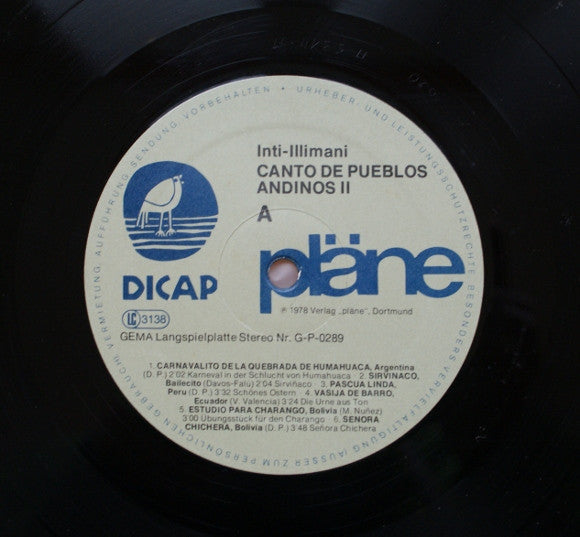 Inti Illimani : Canto De Pueblos Andinos 2 (LP, Album)