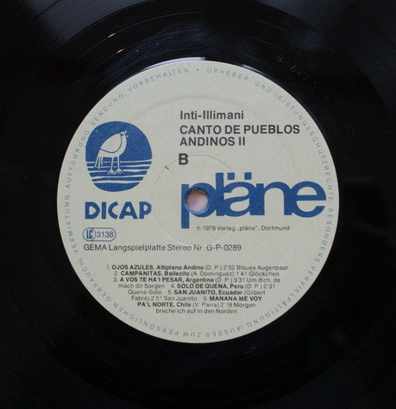 Inti Illimani : Canto De Pueblos Andinos 2 (LP, Album)