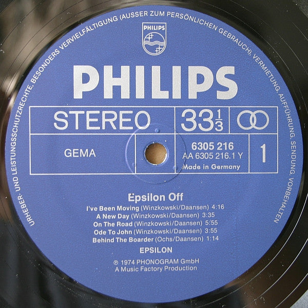 Epsilon (4) : Epsilon Off (LP, Album)
