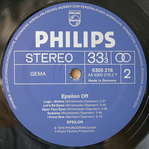 Epsilon (4) : Epsilon Off (LP, Album)