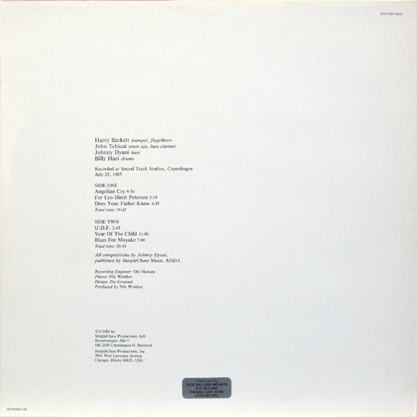 Johnny Dyani Quartet : Angolian Cry (LP)