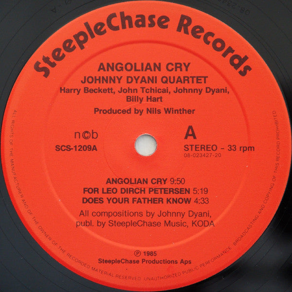 Johnny Dyani Quartet : Angolian Cry (LP)