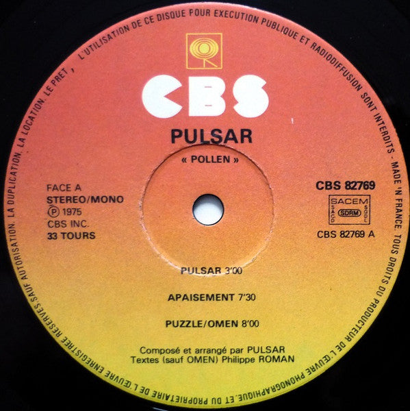 Pulsar (9) : Pollen (LP, Album, RE)