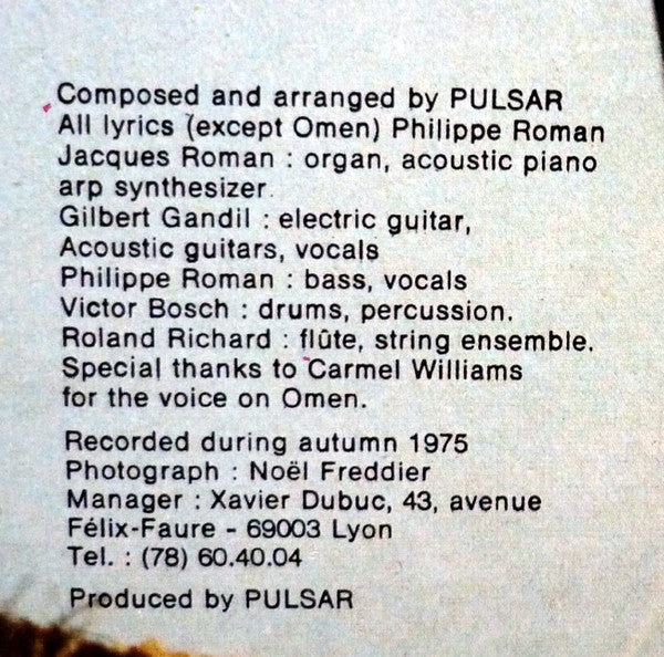 Pulsar (9) : Pollen (LP, Album, RE)