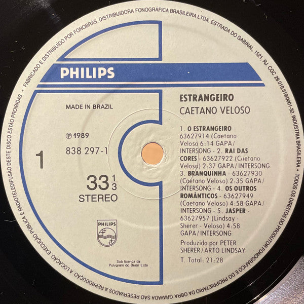 Caetano Veloso : Estrangeiro (LP, Album)