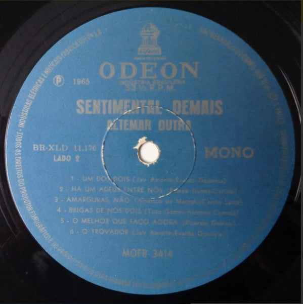 Altemar Dutra : Sentimental Demais (LP, Album, Mono, San)