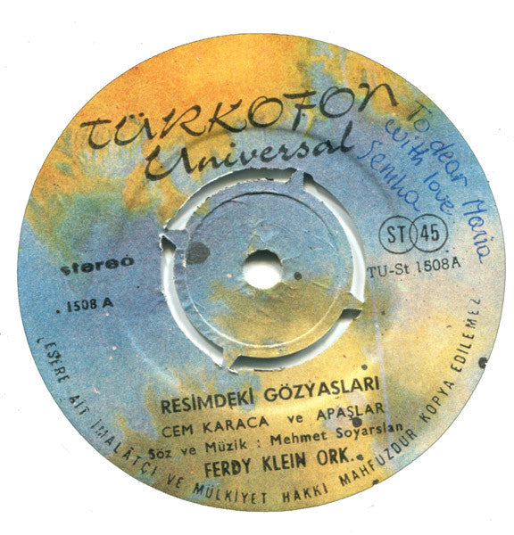 Cem Karaca Ve Apaşlar : Resimdeki Gözyaşları / Şans Çocuğu (7", Single)