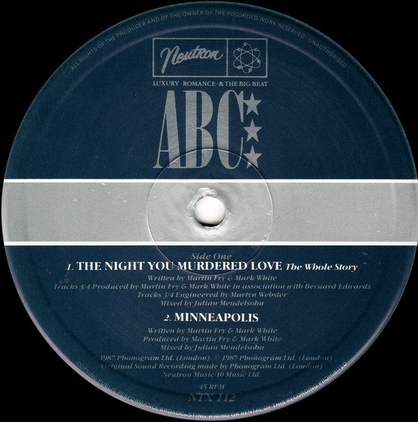 ABC Featuring Contessa Lady V : The Night You Murdered Love (12")