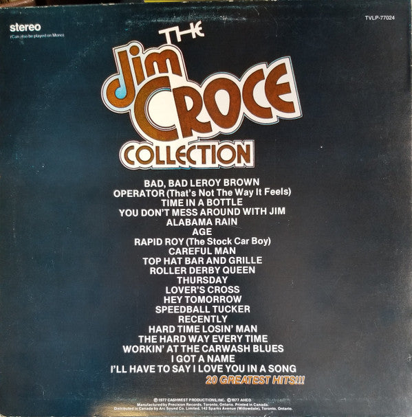 Jim Croce : The Jim Croce Collection (20 Original Hits) (LP, Comp)