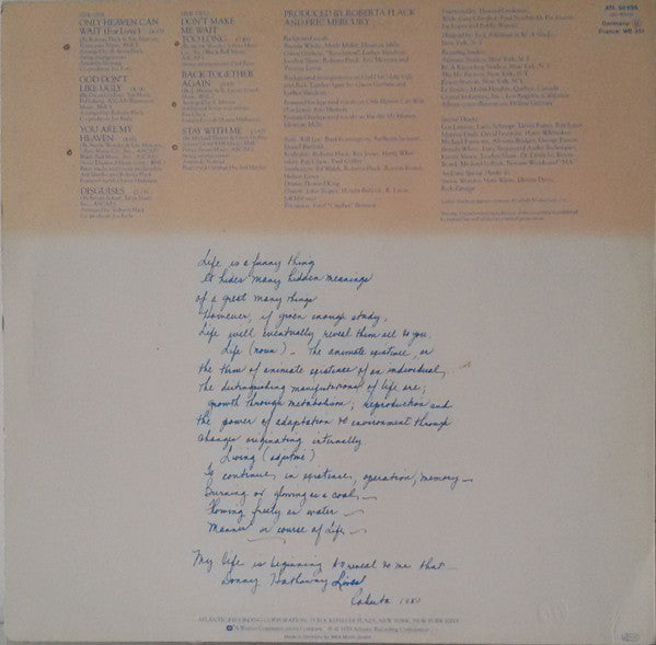 Roberta Flack Featuring Donny Hathaway : Roberta Flack Featuring Donny Hathaway (LP, Album)
